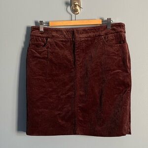 NWOT S.C. & Co. Chic Corduroy Pencil Skirt in Rich Burgandy